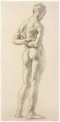 Studio di una figura maschile, 1906-07 circa (gesso nero su carta)