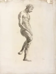 Nudo maschile in piedi, 1906-08 circa (gesso nero su carta)