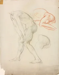 Studi di una figura accovacciata