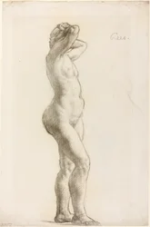 Studio di una figura femminile, 1906-07 circa (gesso nero su carta)