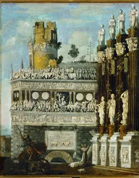 "Architettura immaginaria" (olio su tela)