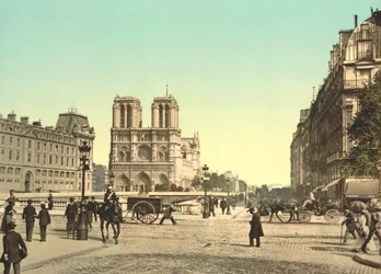 Notre Dame e Ponte San Michele, Parigi, Francia, c.1900