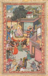 Cerimonia di Circoncisione per i Figli di Akbar, pittura 126 da un Akbar-nama Libro di Akbar..., c. 1602-3