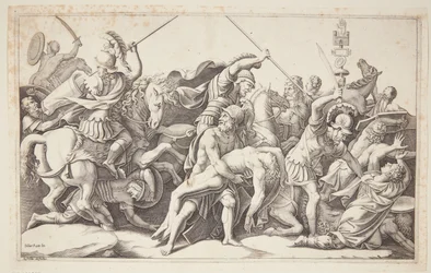 Menelao con il corpo di Patroclo