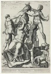 Il toro Farnese con Dirce, Zeto e Anfione