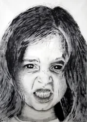Manuela 2 (serie Kids), 2008 (acrilico su carta)