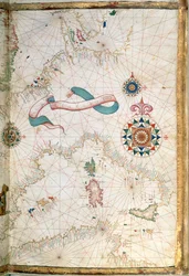 Corsica, Sardegna e Sicilia, dettaglio da un atlante mondiale, 1565