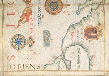 Messico e America Centrale (dettaglio da un atlante mondiale, 1565)