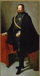 Gaspar de Guzman y Pimentel, conde de Olivares, ministro onnipotente del re Filippo IV (dipinto su tela)