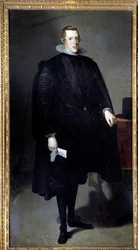 Ritratto a figura intera di Filippo IV (1605 - 1665). Dipinto di Diego Rodriguez de Silva y Velázquez (1599-1660)