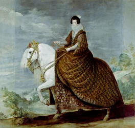 Ritratto della regina Isabella di Borbone a cavallo