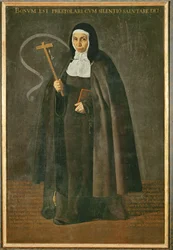 La venerabile madre Jeronima de la Fuente, monaca nel monastero di Santa Isabel de los reyes ... (dipinto su tela)