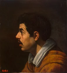 Testa di un uomo di profilo, c. 1616-1617