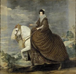 La regina Isabella di Borbone a cavallo
