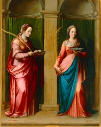 Le sante Agueda e Lucia, con i seni e gli occhi in mano