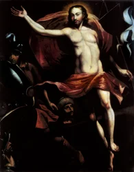 "La resurrezione" Dipinto di Diego de la Puente (1586-1663)