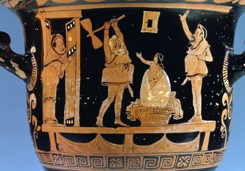 Cratere a campana a figure rosse: (dettaglio)