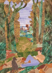 Lettura nel bosco, 2020 (collage)
