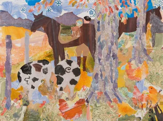 Inizio giornata, Pirenei, 2016 (collage)