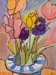Tulipani (acquerello e inchiostro)