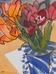 Tulipani (acquerello e inchiostro)