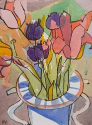 Tulipani (acquerello e inchiostro)