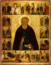 San Dmitry Prilutsky con scene della sua vita, ca 1503