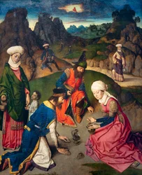 Chiesa parrocchiale (Parochiekerk Sint-Pieter). Dipinto. Ultima Cena. Dirk Bouts. 1464-1468. (dettaglio)