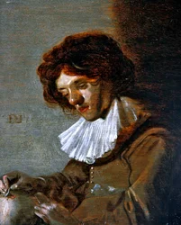 Studio di un giovane durante una trapanazione