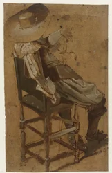 Uomo seduto con spada