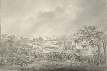 Traversata delle truppe inglesi e hannoveriane da Nimega a Lent sul ponte di barche sul Waal, 7 novembre 1794