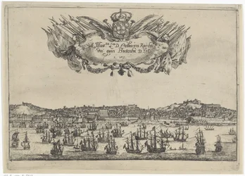 Veduta della città e del porto di Lisbona