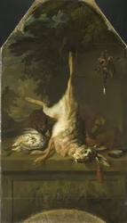 Natura morta con lepre morta e pernici