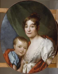 Ritratto della contessa Ekaterina Alexandrovna Shakhovskaya 1777-1846 con figlia, 1807
