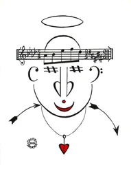 Dzen - un volto disegnato utilizzando la notazione musicale