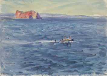 Paesaggio Marino con Barca e Scogliera