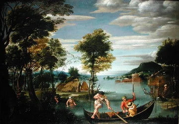Paesaggio con barche