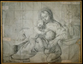 Sacra Famiglia a riposo con il piccolo San Giovanni Battista