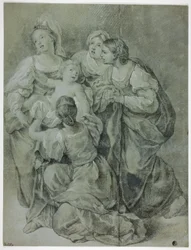 Gruppo di quattro donne e bambino