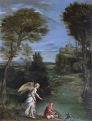 Paesaggio con Tobias che si impossessa del pesce