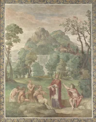 Il giudizio di Mida, affresco dalla Villa Aldobrandini, 1617-1618