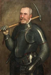 Ritratto di Giulio Savorgnan 1510-1595 con piccone, c. 1565