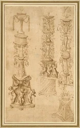 Studi di tre candelabri