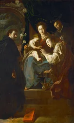 Il matrimonio mistico di Santa Caterina e Santi (dipinto su tela)