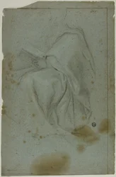 Figura maschile seduta con libro (recto); Due donne sedute con schizzo della mano sinistra (verso)