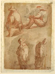 Studi figurativi di cinque uomini
