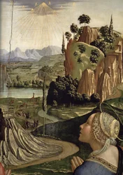 Cristo in Gloria con santi, (dettaglio del paesaggio)