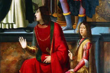 Pandolfo IV Malatesta e Carlo Malatesta, (dettaglio) dal Pala di San Vincenzo Ferrer