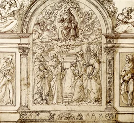 Il Salvatore benedicente tra le nuvole