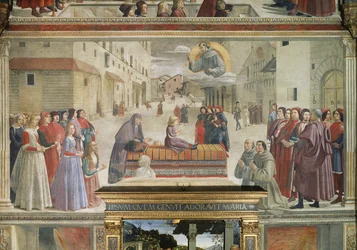 Il miracolo del ragazzo riportato in vita, scena dal ciclo della Vita di San Francesco d